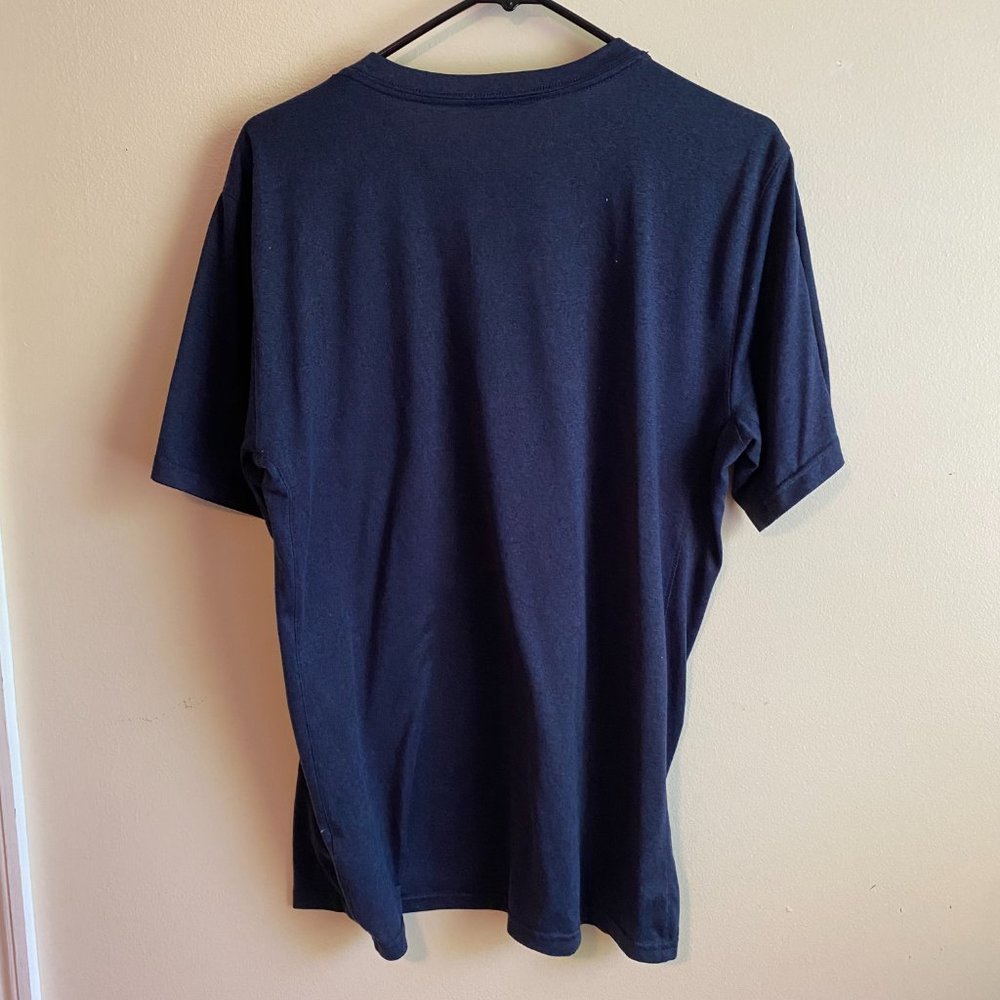 The Nike Tee Dri Fit Navy V Neck Tee Shirt - Picture 3 of 3